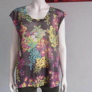 NWOT VTG Missoni Floral Print  Top Tunic Linen Blend Knit